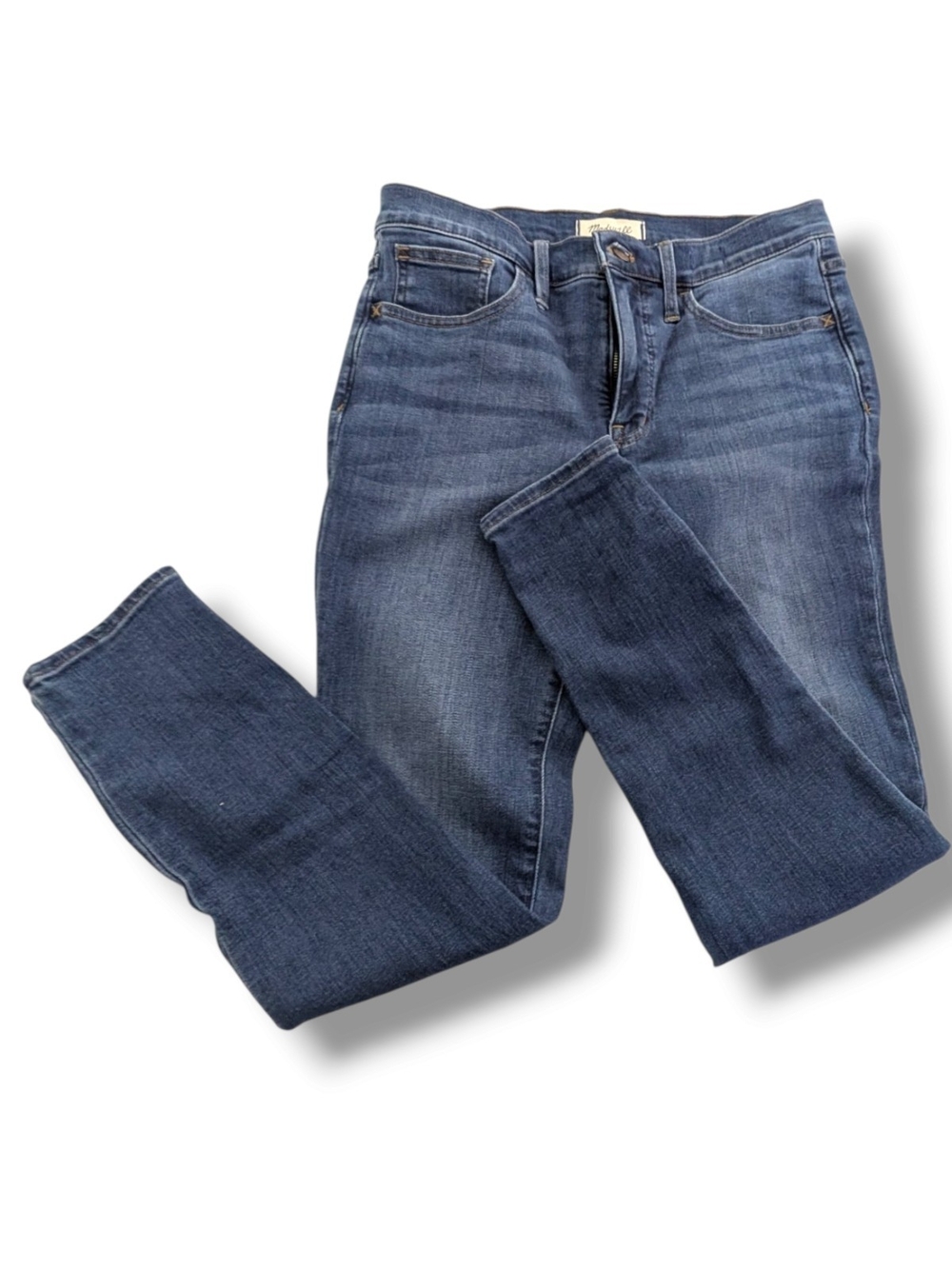 Madewell 9" Midrise Skinny Jeans in Dark Blue Wash, Size 29. - Picture 3 of 8
